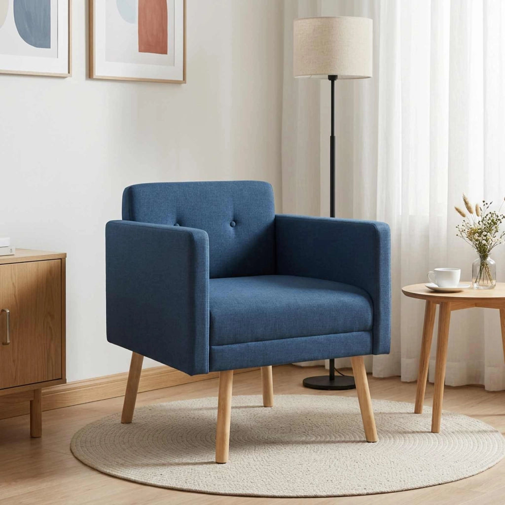 Sedia d'accento Blu Tessuto 42044790