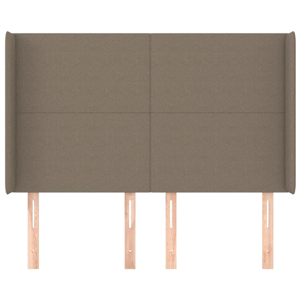 Testiera ad Orecchio-Testata con Orecchie Tortora 147x16x118/128 cm in Tessuto 420487