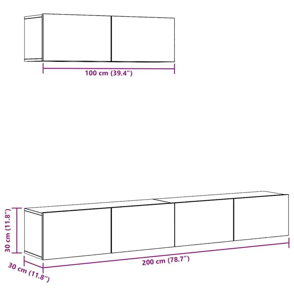 Set di Mobili Porta TV 3 pz-Set di 3 Credenza per TV Rovere Sonoma in Legno Multistrato 269546