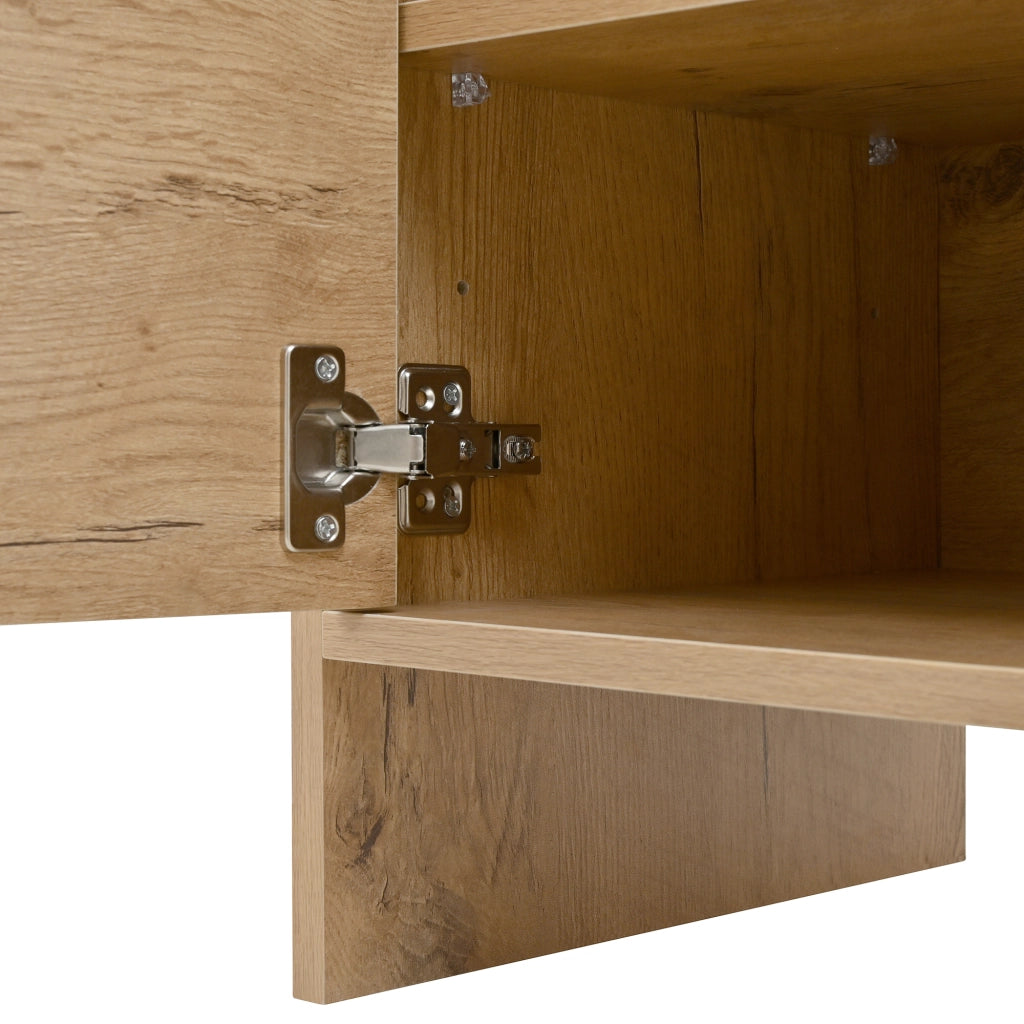 Set di mobili da ingresso con panca imbottita; 2 ante; cassetto e 4 ganci in truciolare naturale e bianco 108.5 × 35 × 180 cm