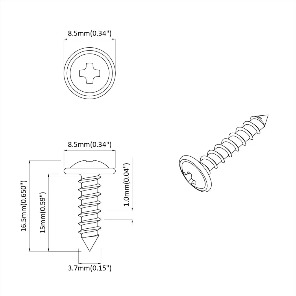 Vite 13636 pcs Argento M4 x 16 mm Acciaio