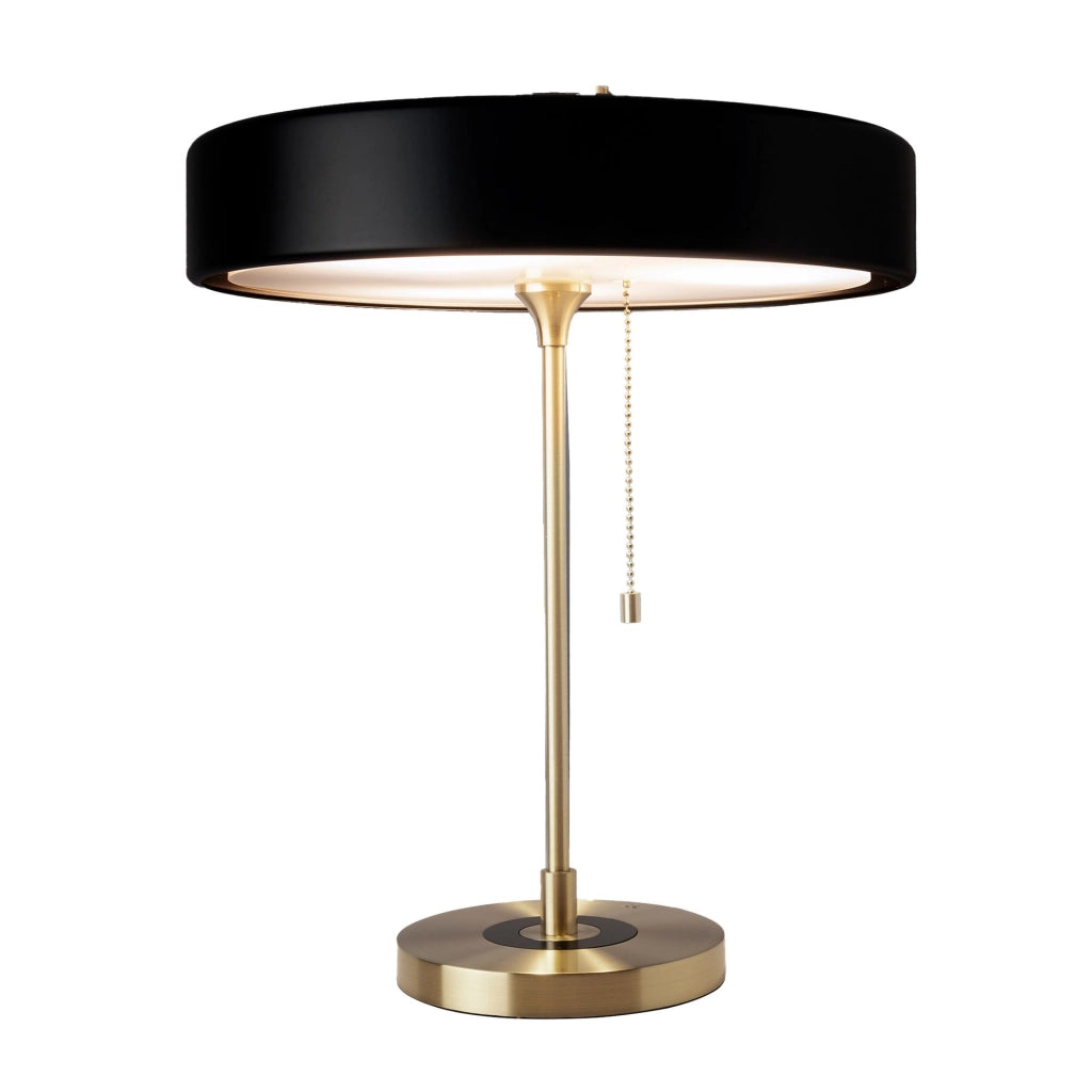 Lampada da tavolo in alluminio oro e alluminio nero
