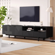 Mobile TV nero da 200 cm con design geometrico
