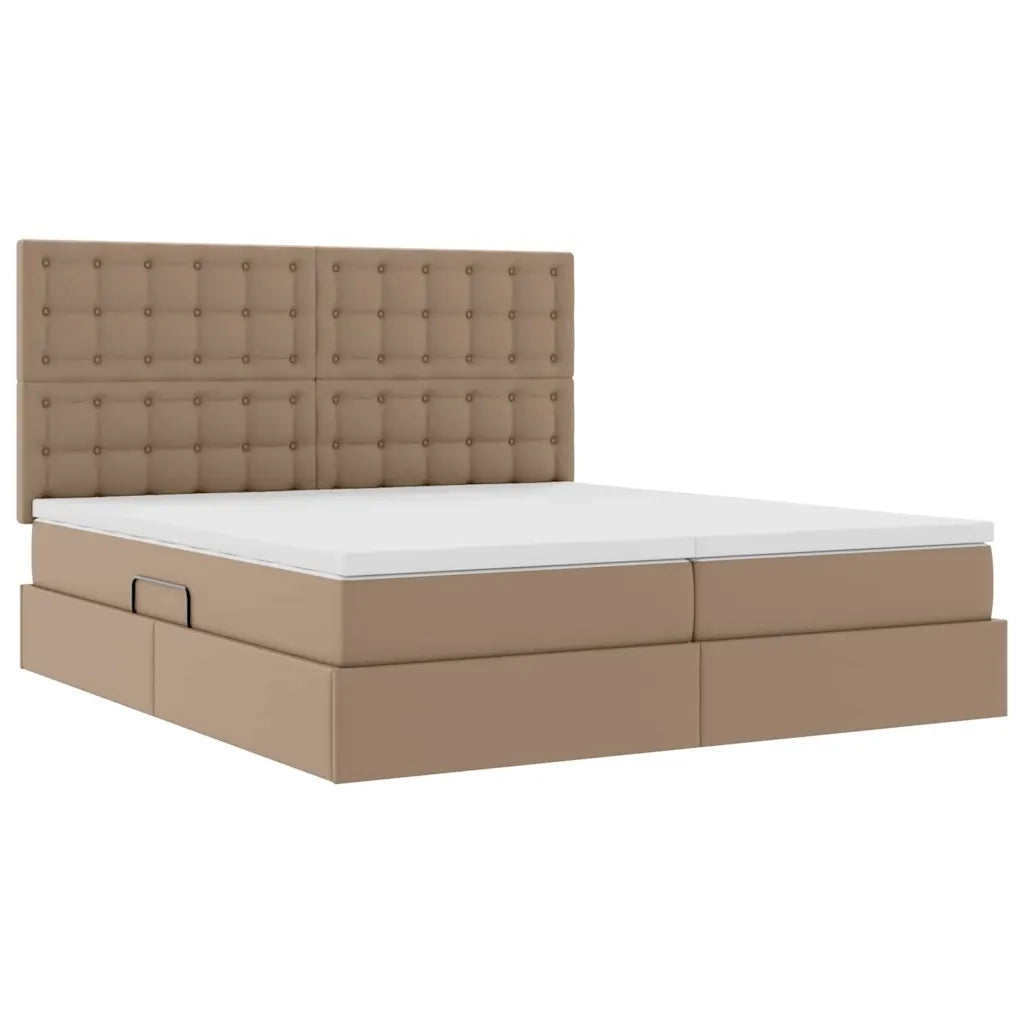 Letto con contenitore e LED Cappuccino 180 x 200 cm