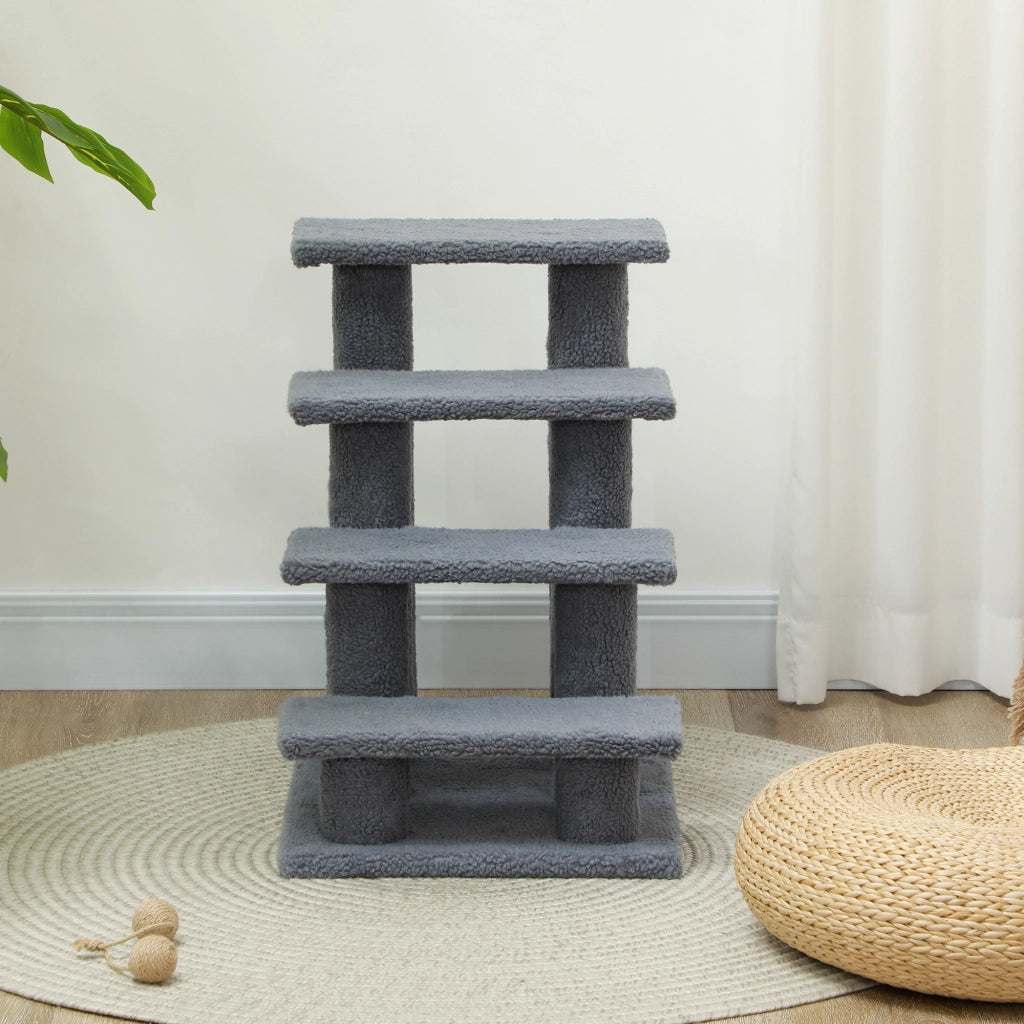 Scala per animali domestici con 4 gradini ¨C Minimal ¨C 61x41x60 cm grigio