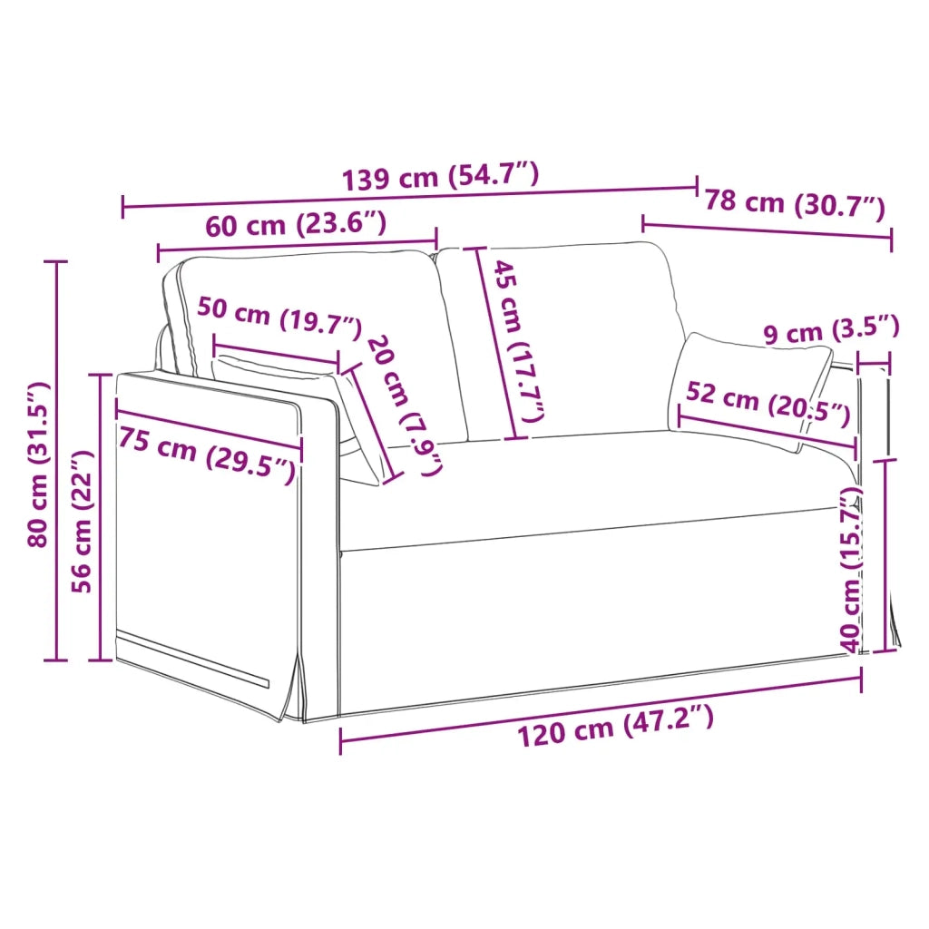 Set di divani 2 pcs Blu 139 x 78 x 80 cm Tessuto 3407499