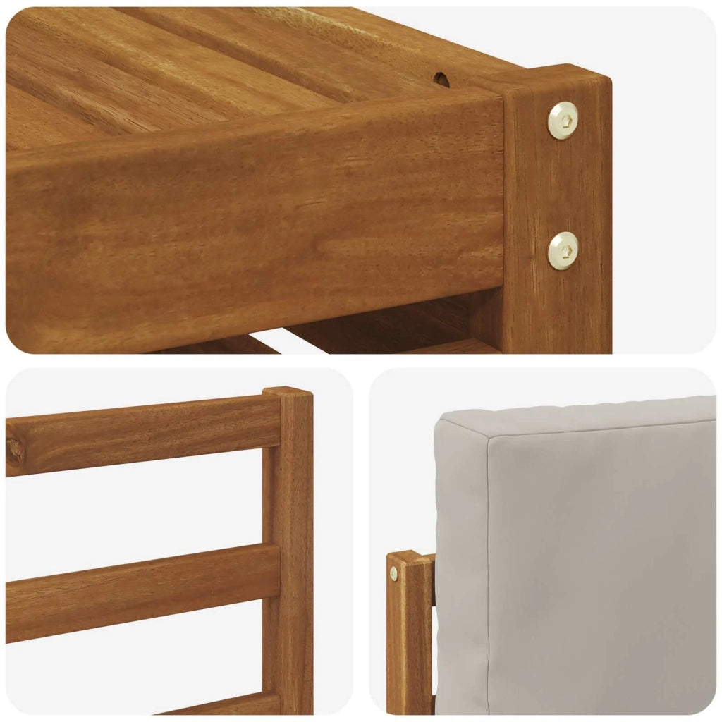 Set di divani da esterno 5 pz Grigio Naturale e Chiaro 3374311