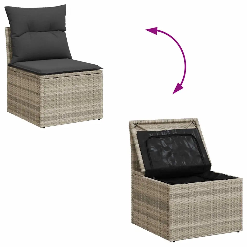 Set Divano da Giardino 6 pcs Grigio chiaro e grigio scuro