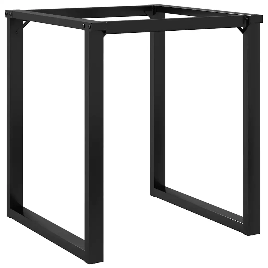 Gambe per tavolo da pranzo con telaio a O 60 x 60 x 73 cm facile installazione stile industriale in acciaio nero 02_0047226