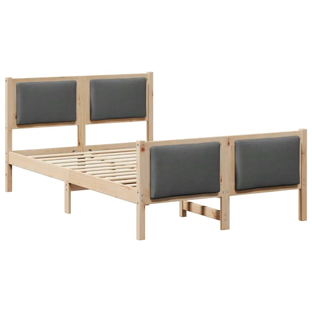 Letto matrimoniale | Letto per adulti | Struttura del letto Grigio scuro 120 x 190 cm Tessuto