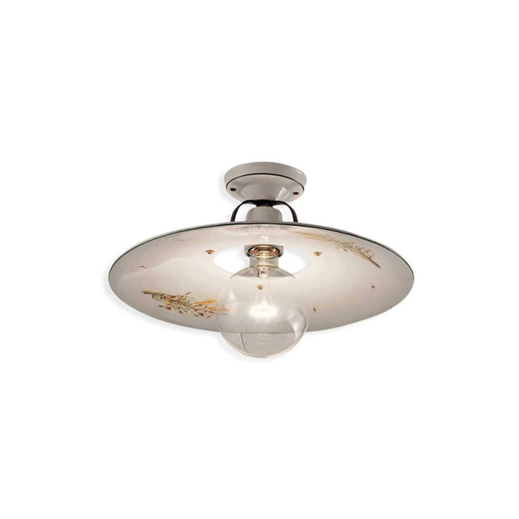 Plafoniera Classica Bologna Metallo E Ceramica Nero Sfumato Rame 24Cm 1 Luce E27