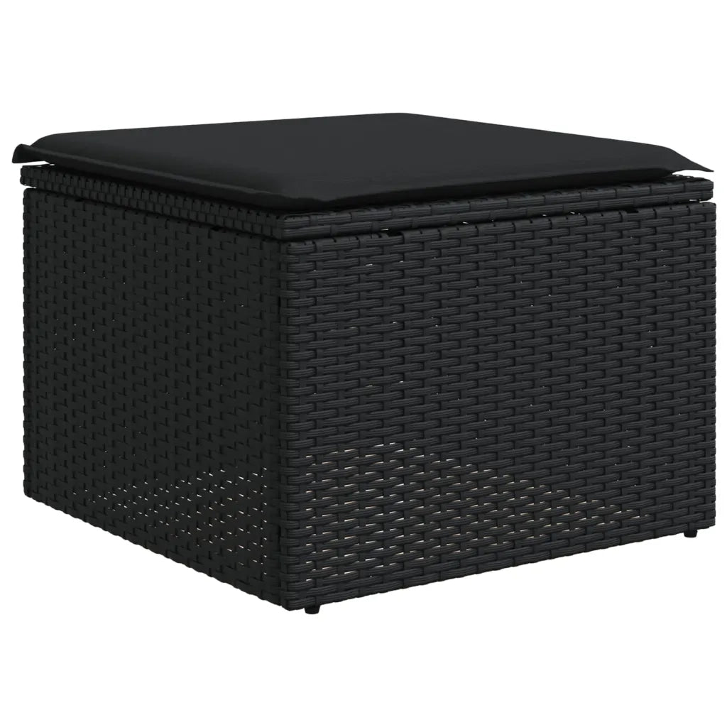 Set Divani da Giardino 4 pz con Cuscini Nero in Polyrattan 3222464