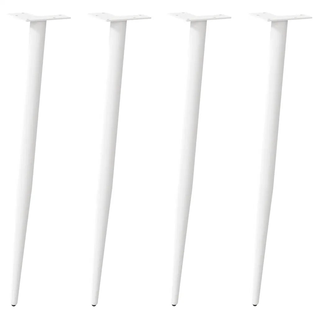 Pieds de table console coniques 4 pièces Blanc 72-73 cm Acier