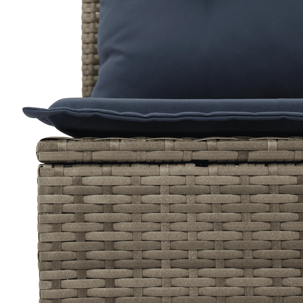 Set Divani da Giardino 6 pz con Cuscini Grigio in Polyrattan 3266591