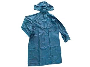 IMPERMEABILE CAPPOTTO IN NYLON/PVC BLU  tg. XXXL    EXCEL