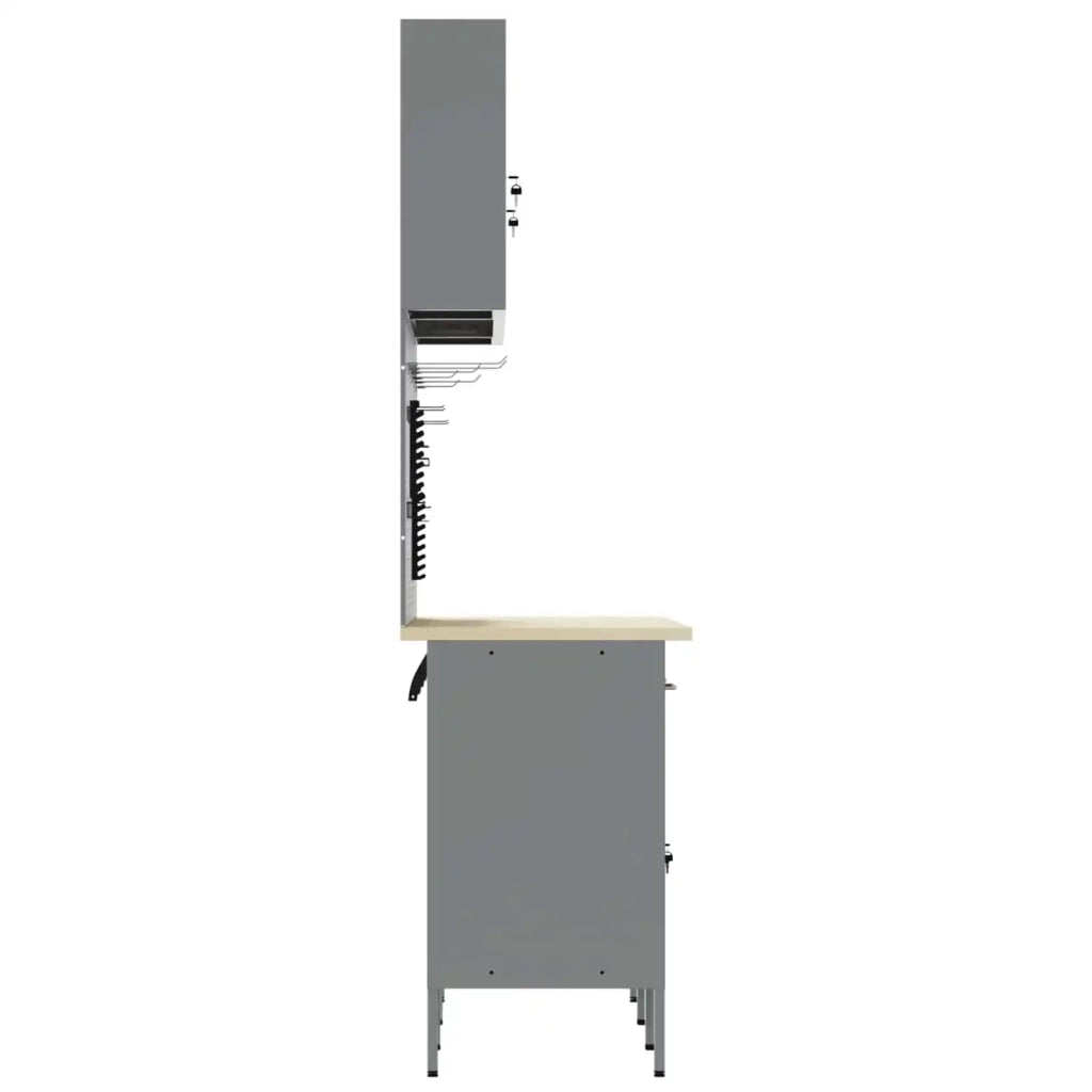 Mobile da lavoro con cassetto 7 pz Rosso e Grigio 3321455