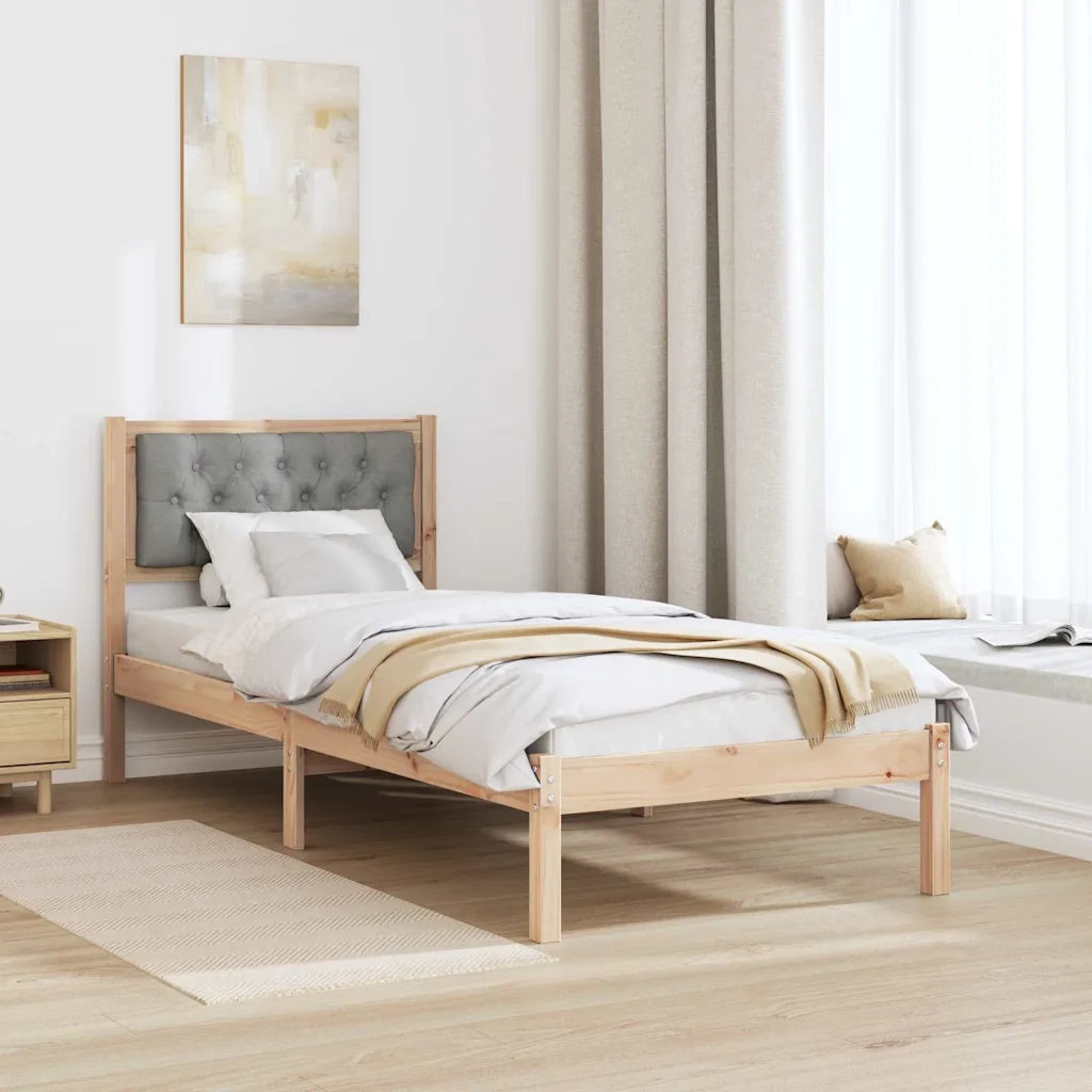 Letto singolo | Letto per adulti | Struttura del letto Grigio chiaro 75 x 190 cm Pino massello