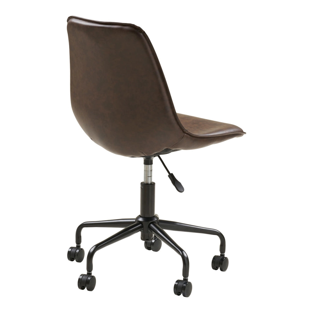 Sedia da Ufficio Monaco, Marrone, Similpelle, 48x56x83 cm