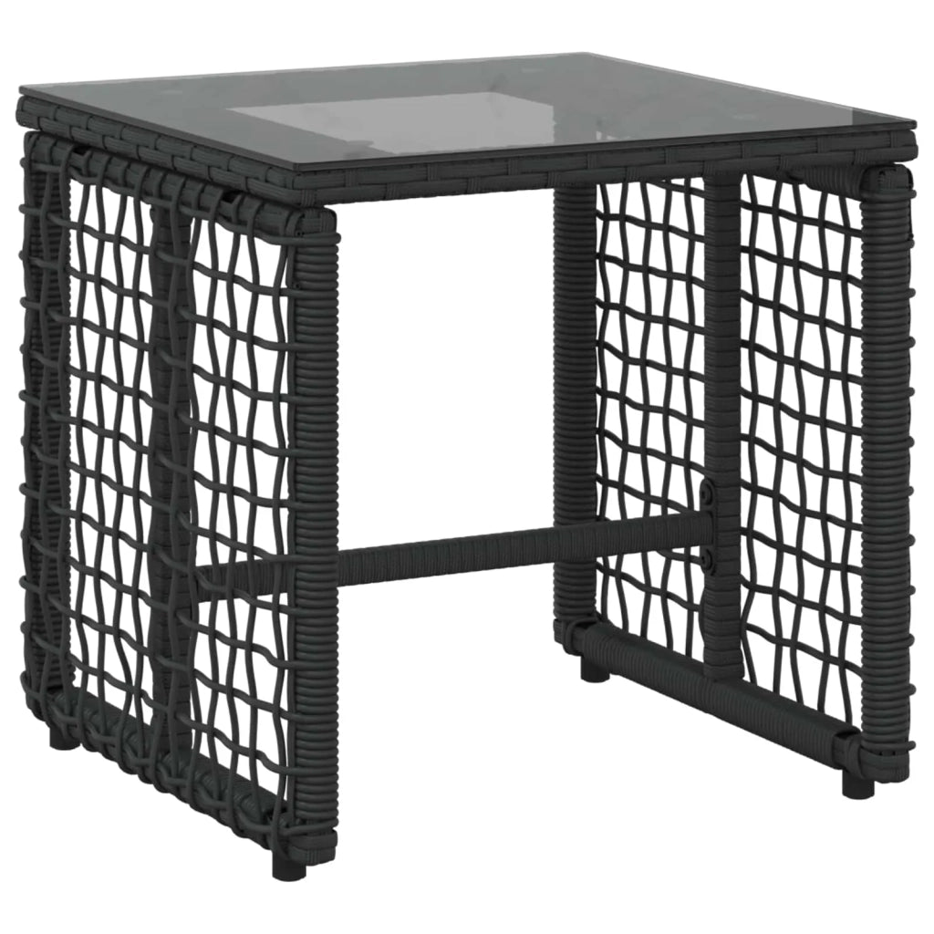 Set di Mobili da Esterno con cuscino 3 pz | Set Salotto da Giardino Nero e Bianco