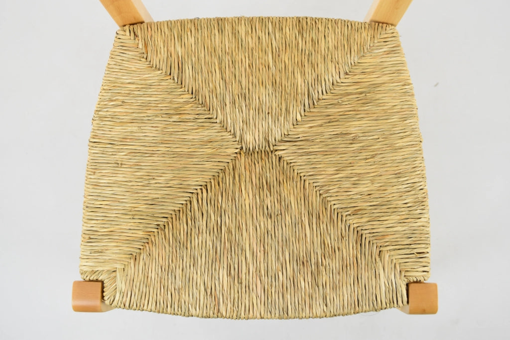Set 4 Sedie Venice Tommychairs, robusta struttura in legno di faggio verniciata in naturale e seduta in paglia