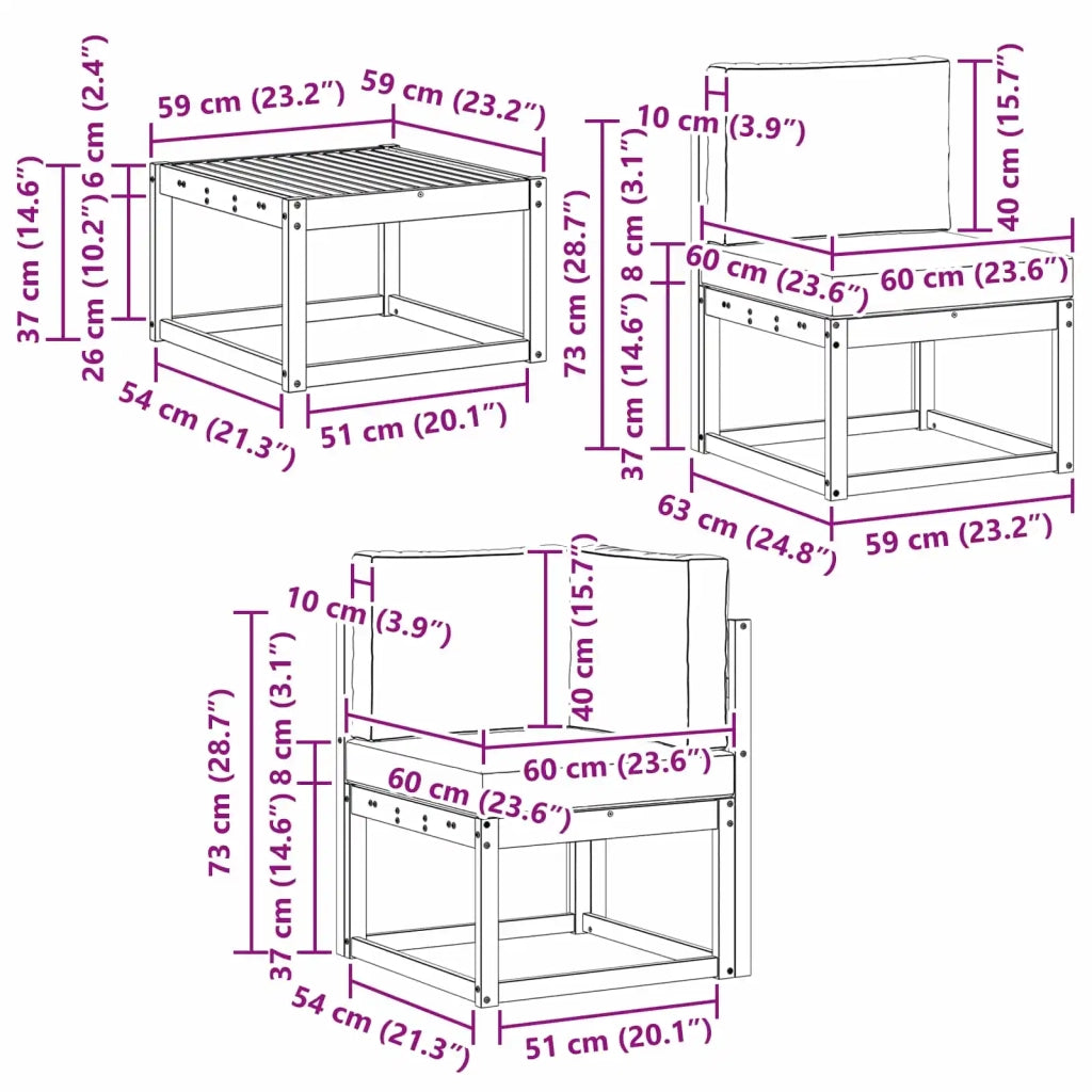 Set di divani da esterno 5 pz Bianco e Beige 3387612
