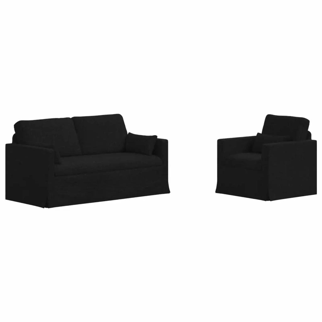 Set di divani 2 pz Nero Tessuto 3407539