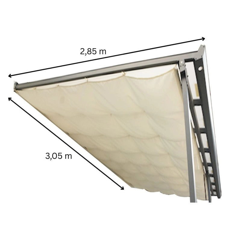 Tenda ombreggiante per tettoia TT 3030 AL – 285x305 cm – Tessuto ecrù regolabile anti-UV – TT3030RT Foresta
