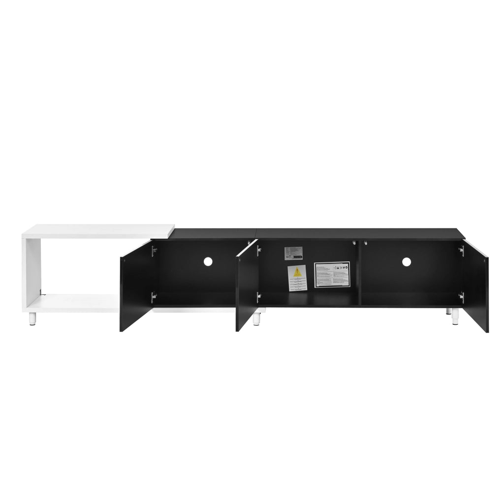 Mobile TV allungabile bianco e nero 258 cm