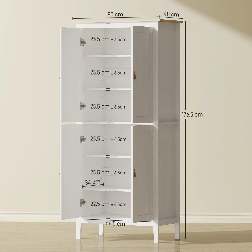Credenza Bianca ¨C Minimal ¨C 177 cm, ripiani regolabili, luce LED dimmerabile