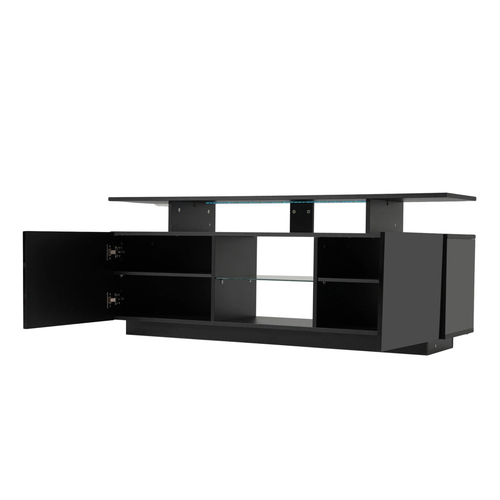 Mobile porta televisore nero 140 cm con illuminazione LED
