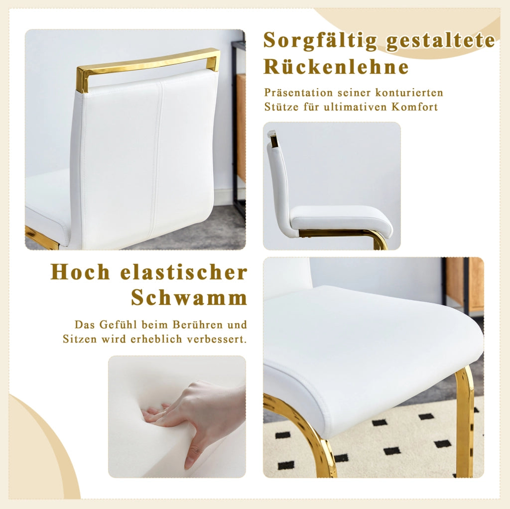 SGABELLO ALTO Set da 2 pezzi 96,5 cm PU bianco e oro