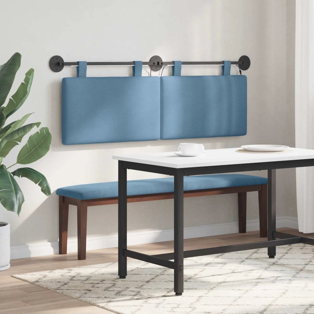 Testiera | Testata sospesa Con luce LED Blu Tessuto in Cords