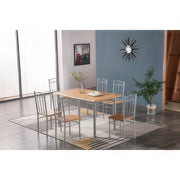 Set 6 Sedie in Legno Chiaro per Sala da Pranzo e Cucina in Confezione Unica