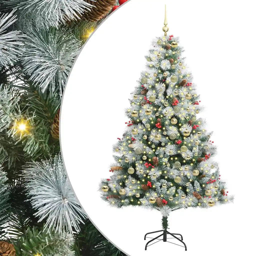 Albero di Natale artificiale Verde e bianco 210 cm 3395192