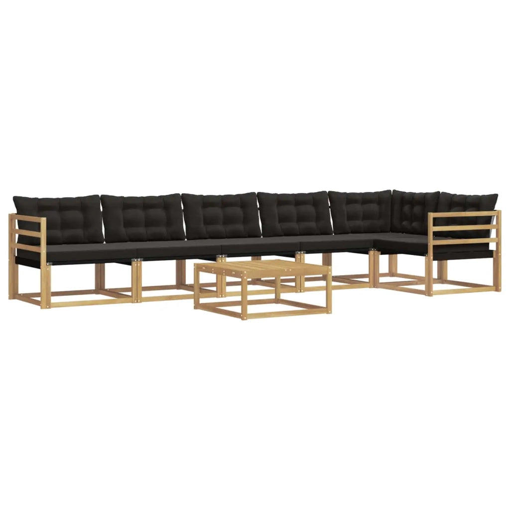 Set di divani da esterno 7 pz Bianco e Nero 3388746