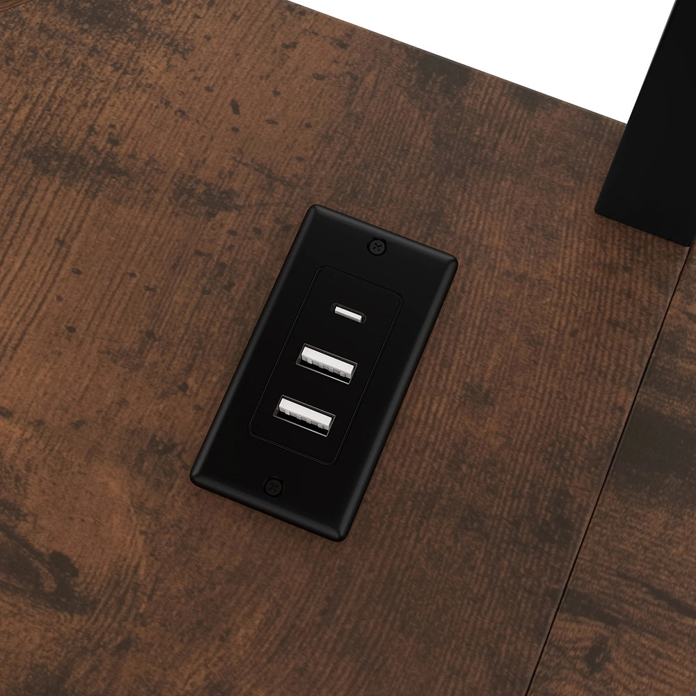 Letto a soppalco - Xylo - 140x200 cm USB LED nero