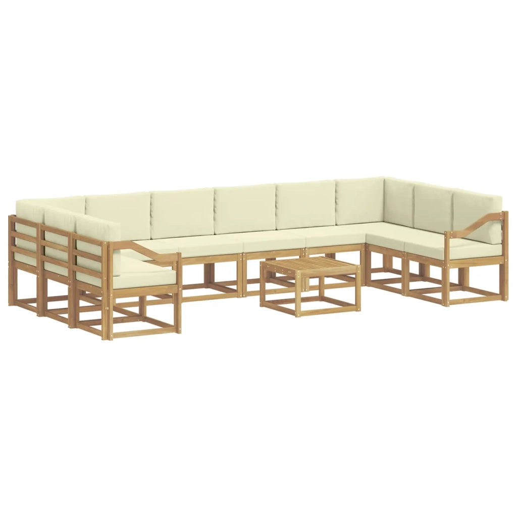 Set di divani da esterno 11 pz Bianco e Crema 3388339