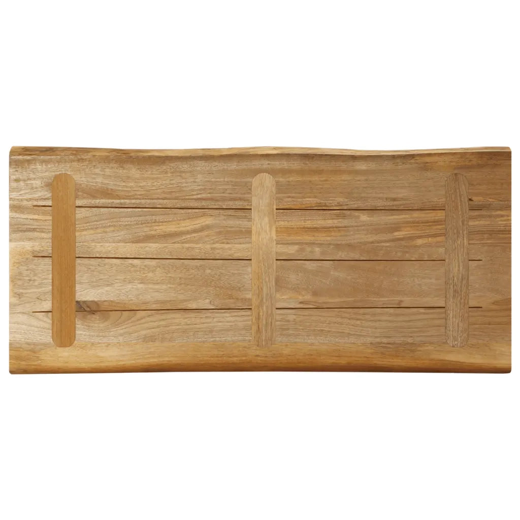 Piano Tavolo | Superficie Tavolo | Piano Scrivania Bordi Vivi 100x40x3,8 cm Legno di Mango Grezzo