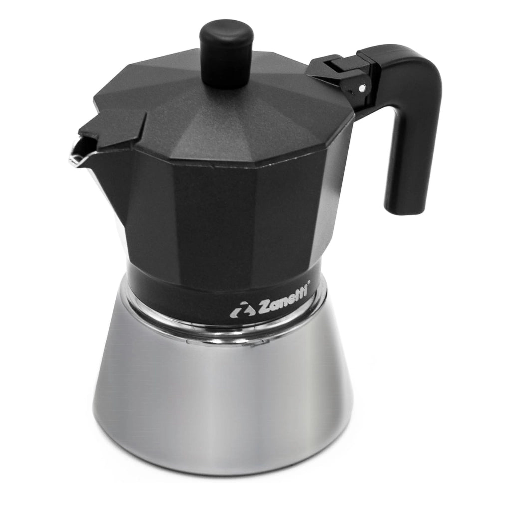 Moka Zanetti 3 Tazze Induzione in Acciaio Inox Nero