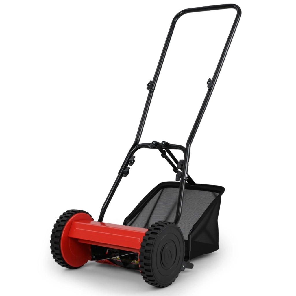 Tosaerba manuale spazzatrice per erba con larghezza di taglio di 30 cm, Altezza di taglio regolabile da 15-40 mm Rosso-Deposito utensili Tool