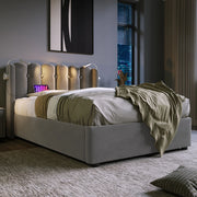 Letto singolo in velluto grigio 90x200 cm