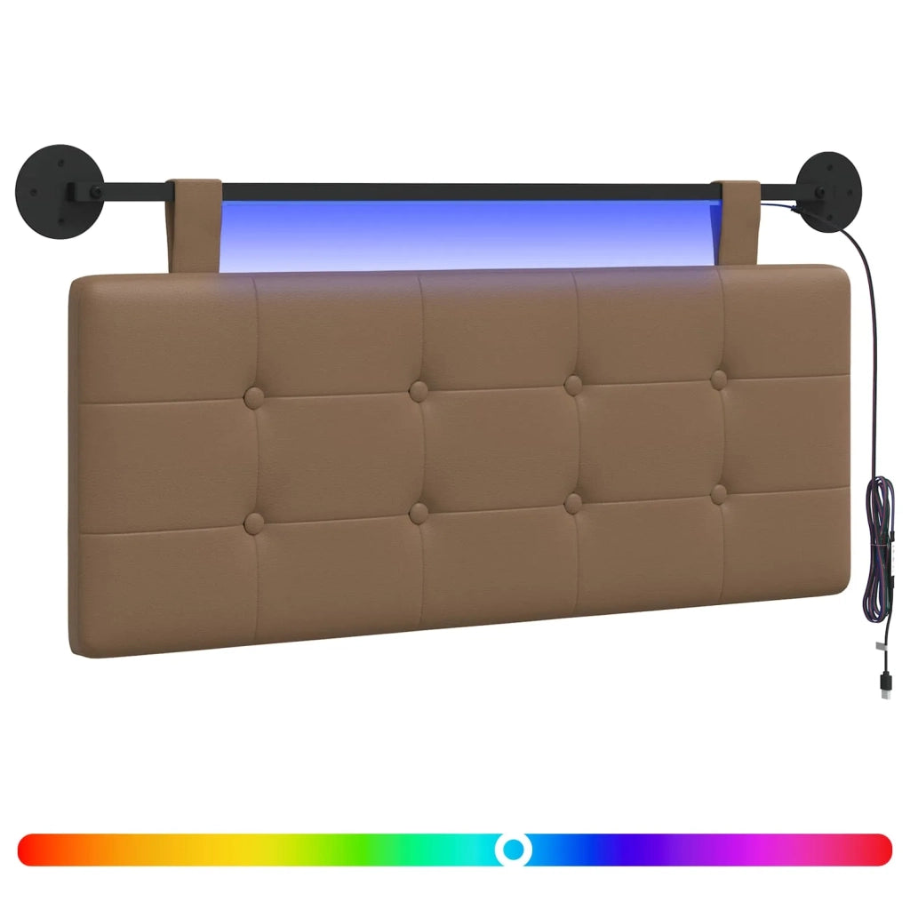 Testiera | Testata sospesa Con luce LED Cappuccino Similpelle