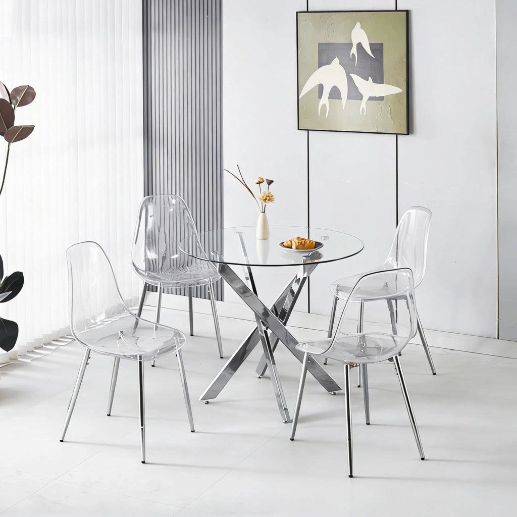 Set da pranzo 5 pezzi: 1 tavolo + 4 sedie