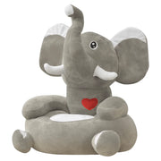 Poltrona in Peluche per Bambini Elefante Grigio 80159