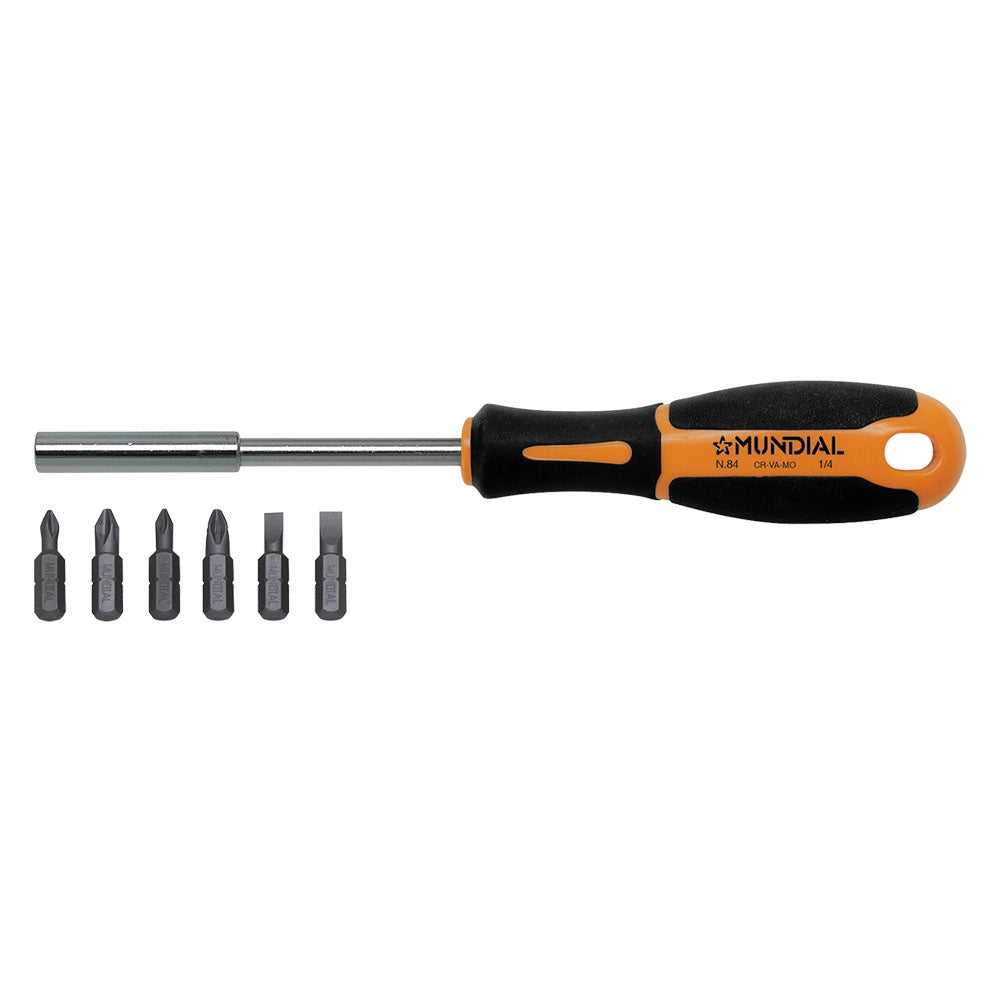 Cacciavite Portainserti con 6 Inserti Magnetici Attacco 1/4' Mundial