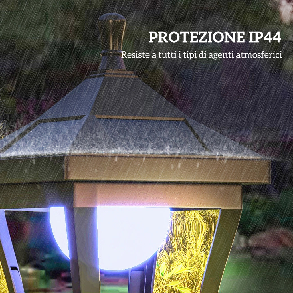 Lampione da Giardino ¨C zephmum ¨C ABS e Policarbonato, Nero, 15x15x127 cm