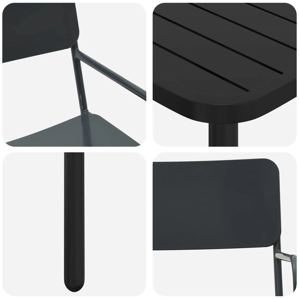 Set da pranzo 7 pz Antracite Acciaio 3422857