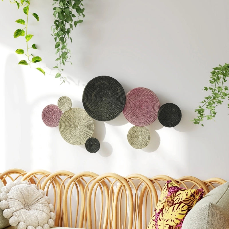 Desviae Decorazione da parete con 8 dischi in metallo verniciato bronzo 110 × 7 × 58 cm per interni