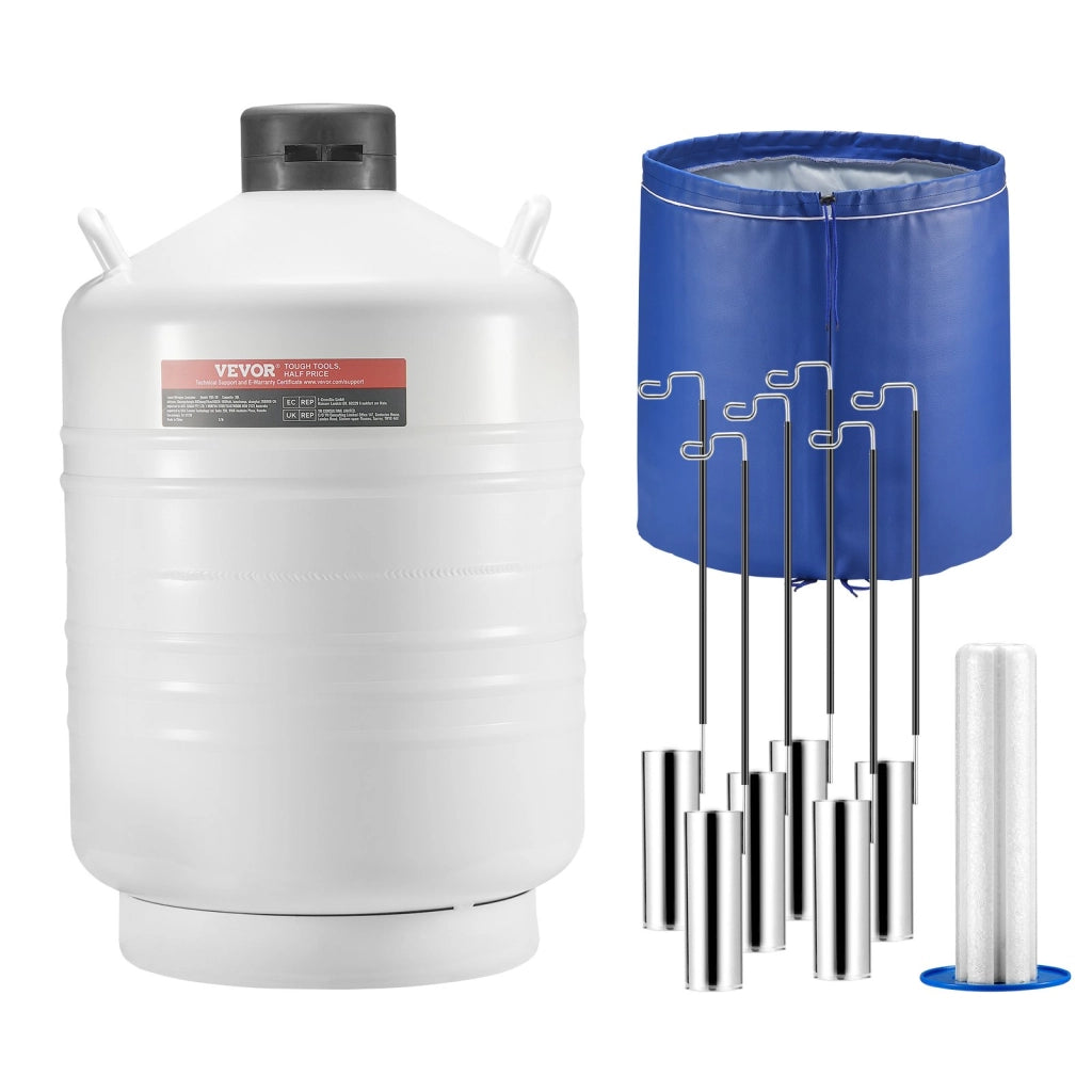 Serbatoio per Azoto Liquido 30 L YDS-30 Contenitore Criogenico in Lega di Alluminio con 6 Canestri Borsa Trasporto Resistente e Portatile