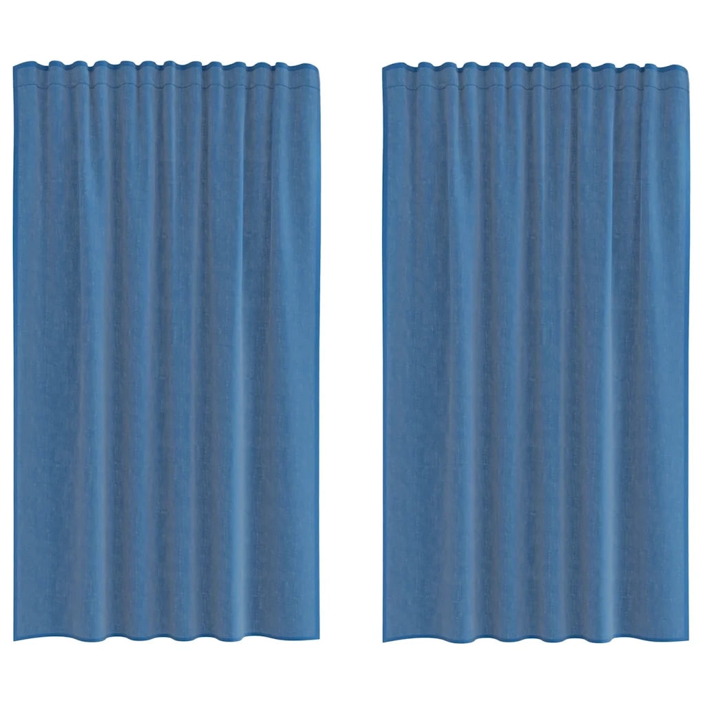 Tende in Voile con Tasche per Aste 2 pz Blu Reale 4102212